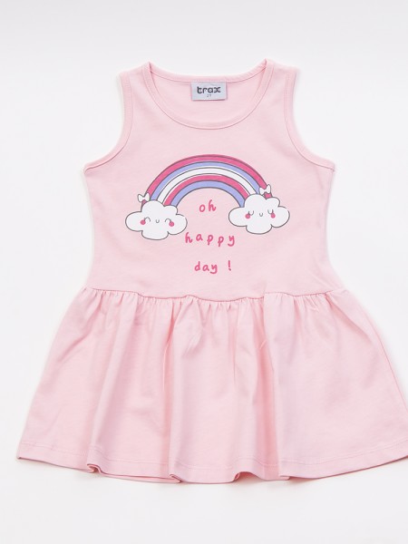 TRAX Παιδικό Φόρεμα για Κορίτσια 1-6 ετών #45240 Ροζ