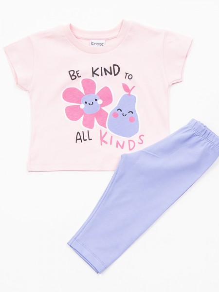 TRAX Παιδικό Σετ Με Κολάν για Κορίτσια 1-6 ετών #45256 Κουφετί