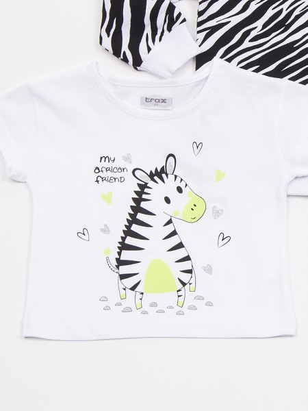 TRAX Παιδικό Σετ Με Κολάν και Ζακέτα για Κορίτσια 1-6 ετών #47210 Λευκό