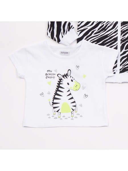 TRAX Παιδικό Σετ Με Κολάν και Ζακέτα για Κορίτσια 1-6 ετών #47210 Λευκό TRAX Παιδικό Σετ Με Κολάν και Ζακέτα για Κορίτσια 1-6 ετών #47210 Λευκό