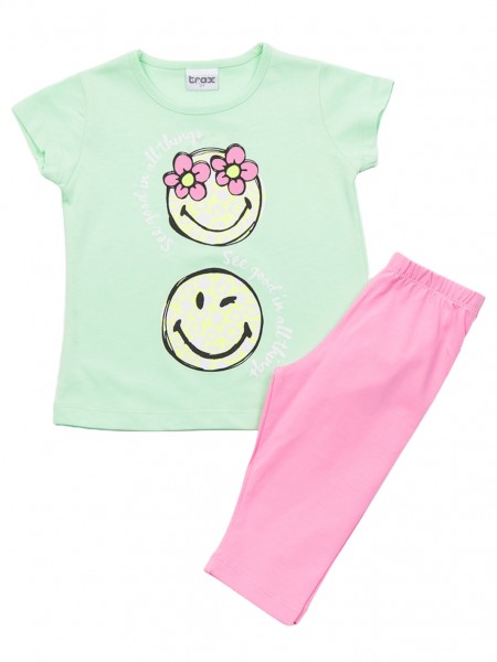 TRAX Παιδικό Σετ Με Κολάν για Κορίτσια 1-6 ετών #47216 Λαχανί