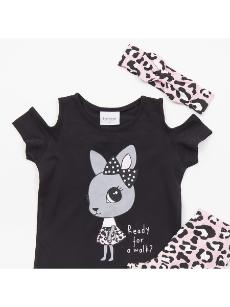 TRAX Παιδικό Σετ Με Κολάν για Κορίτσια 1-6 ετών #47219 Μαύρο TRAX Παιδικό Σετ Με Κολάν για Κορίτσια 1-6 ετών #47219 Μαύρο