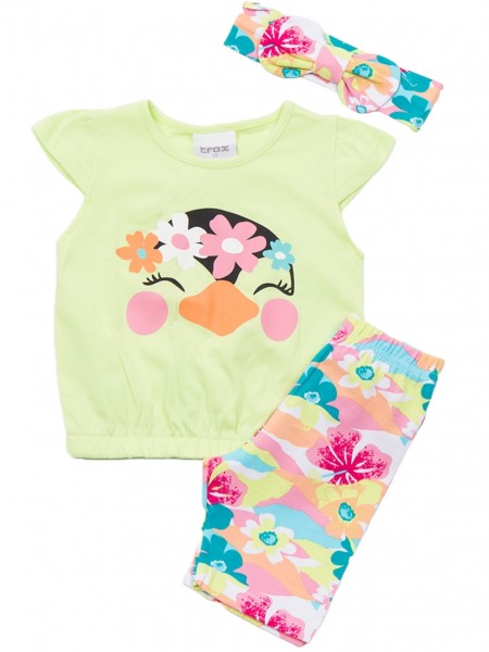 TRAX Παιδικό Σετ Με Κολάν για Κορίτσια 1-6 ετών #47224 Λάιμ