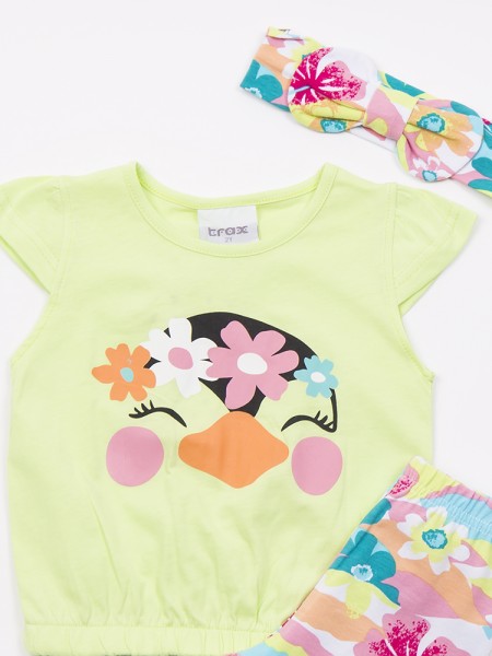 TRAX Παιδικό Σετ Με Κολάν για Κορίτσια 1-6 ετών #47224 Λάιμ