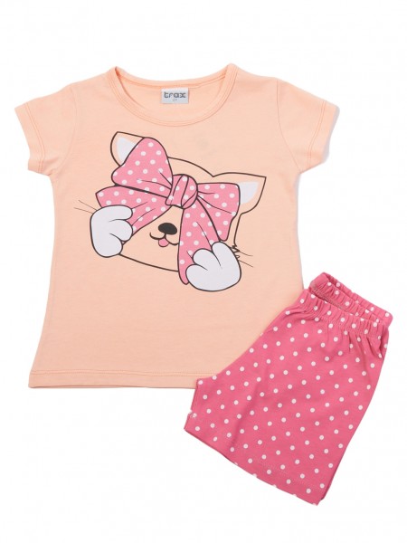 TRAX Παιδική Πυτζάμα Καλοκαιρινή για κορίτσι 1-6 ετών #47290 Μάνγκο