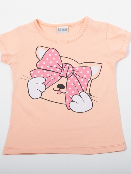 TRAX Παιδική Πυτζάμα Καλοκαιρινή για κορίτσι 1-6 ετών #47290 Μάνγκο