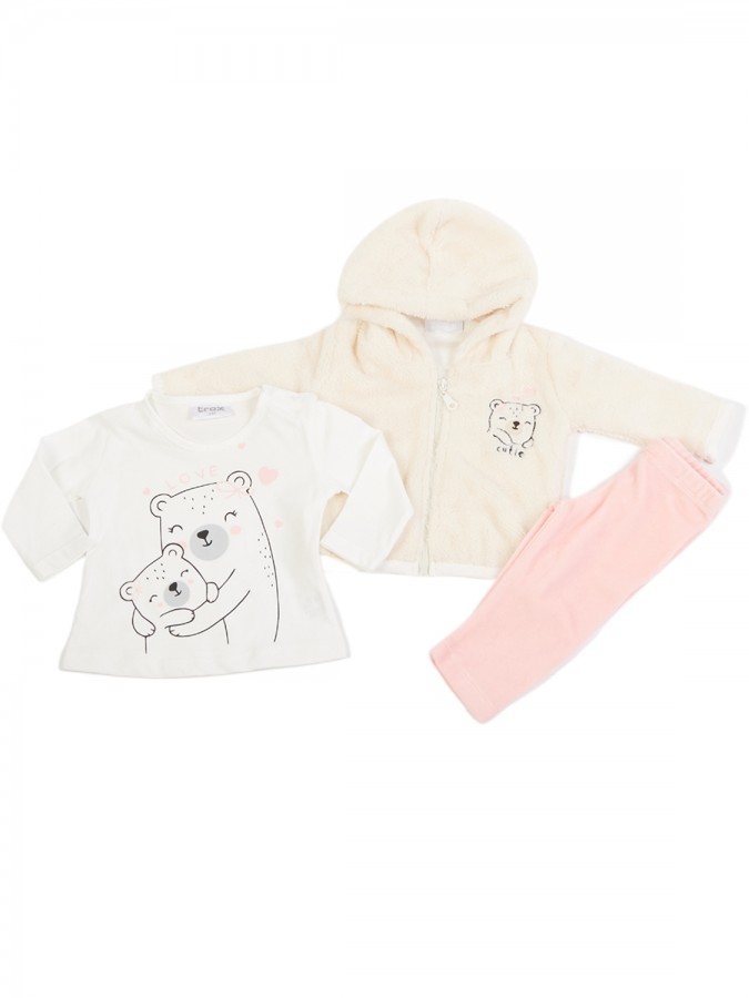 TRAX Βρεφικό Σετ 3τμχ για Κορίτσι 0-18 μηνών #48514 Βανίλια TRAX Βρεφικό Σετ 3τμχ για Κορίτσι 0-18 μηνών #48514 Βανίλια