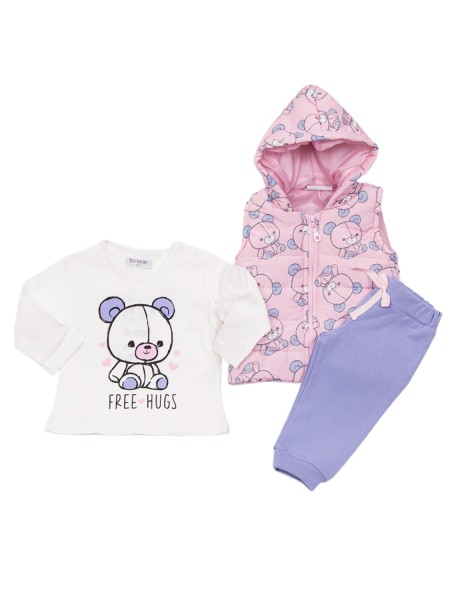 TRAX Βρεφικό Σετ 3τμχ για Κορίτσι 0-18 μηνών #48515 Ballerina