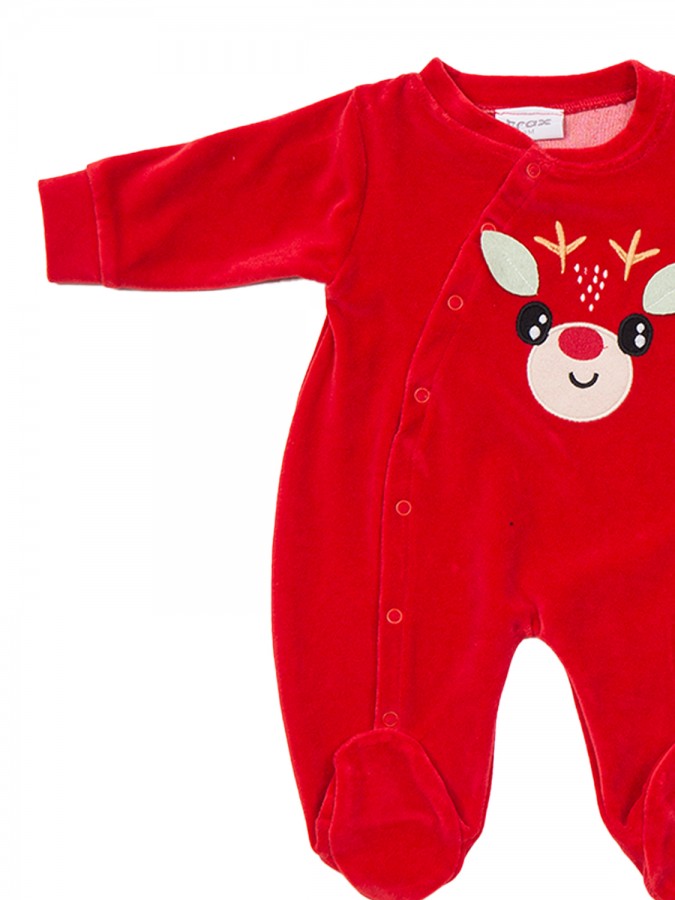 Trax Βρεφικό βελουτέ φορμάκι Xmas (0 - 12 μηνών) | 48552 Κόκκινο Trax Βρεφικό βελουτέ φορμάκι Xmas (0 - 12 μηνών) | 48552 Κόκκινο