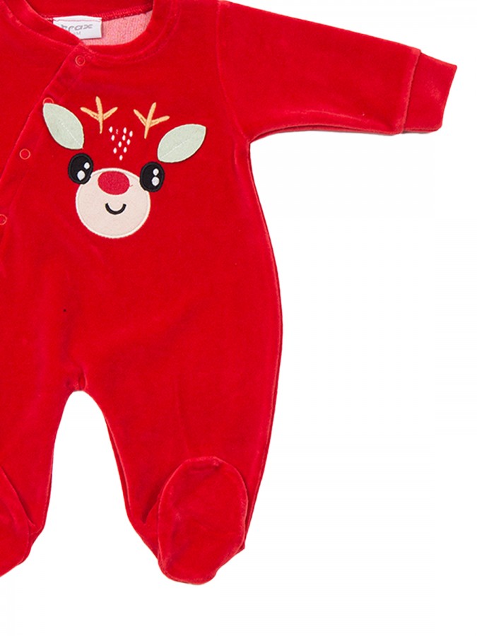 Trax Βρεφικό βελουτέ φορμάκι Xmas (0 - 12 μηνών) | 48552 Κόκκινο Trax Βρεφικό βελουτέ φορμάκι Xmas (0 - 12 μηνών) | 48552 Κόκκινο