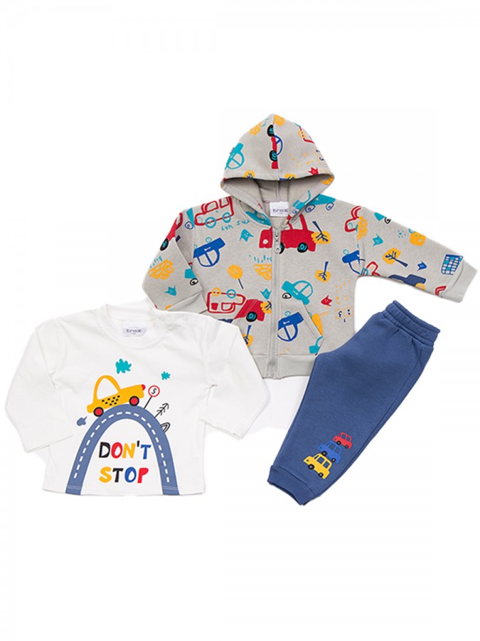 TRAX Βρεφικό Σετ Με Ζακέτα Μακρύ Παντελόνι για αγόρια 0-18 μηνών #48558 Stone TRAX Βρεφικό Σετ Με Ζακέτα Μακρύ Παντελόνι για αγόρια 0-18 μηνών #48558 Stone
