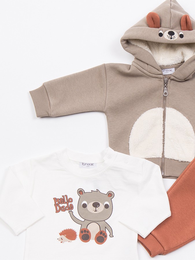 TRAX Βρεφικό Σετ Με Ζακέτα Μακρύ Παντελόνι για αγόρια 0-18 μηνών #48559 Elephant TRAX Βρεφικό Σετ Με Ζακέτα Μακρύ Παντελόνι για αγόρια 0-18 μηνών #48559 Elephant