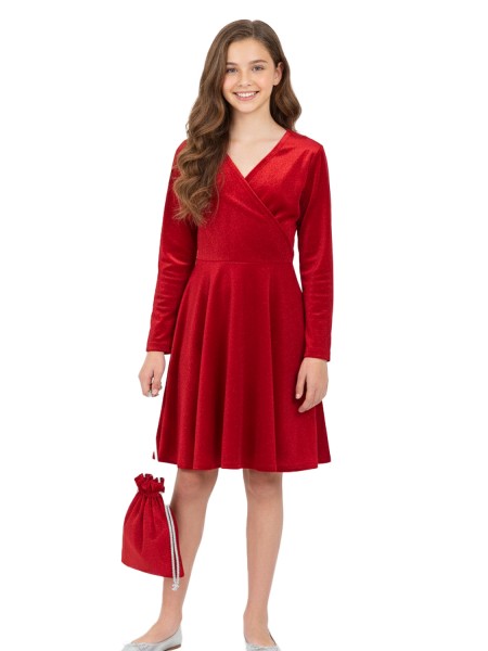 TRAX Εφηβικό Φόρεμα για Κορίτσι 6-16 ετών - 48662 Κόκκινο