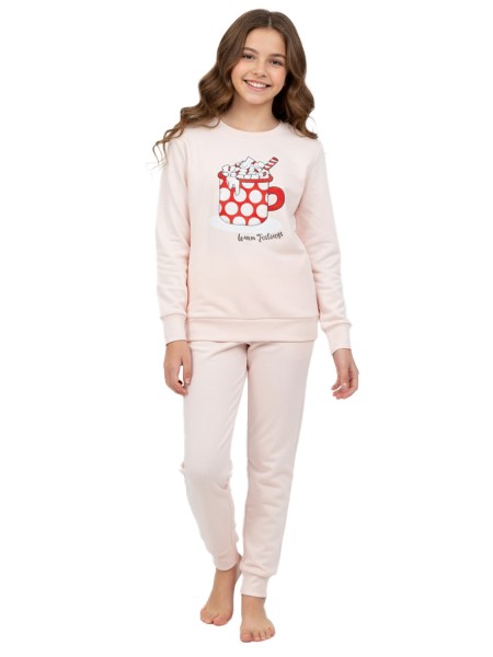 TRAX Εφηβική Πιτζάμα για Κορίτσι 8-16 ετών - 48690 Πούδρα
