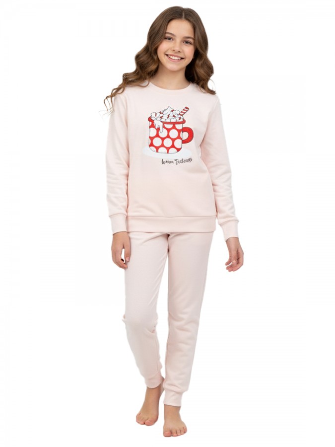 TRAX Εφηβική Πιτζάμα για Κορίτσι 8-16 ετών - 48690 Πούδρα TRAX Εφηβική Πιτζάμα για Κορίτσι 8-16 ετών - 48690 Πούδρα