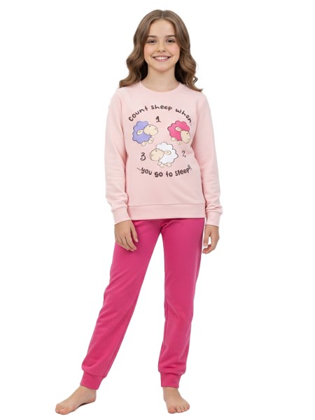 TRAX Εφηβική Πιτζάμα για Κορίτσι 8-16 ετών - 48691 Ροζ
