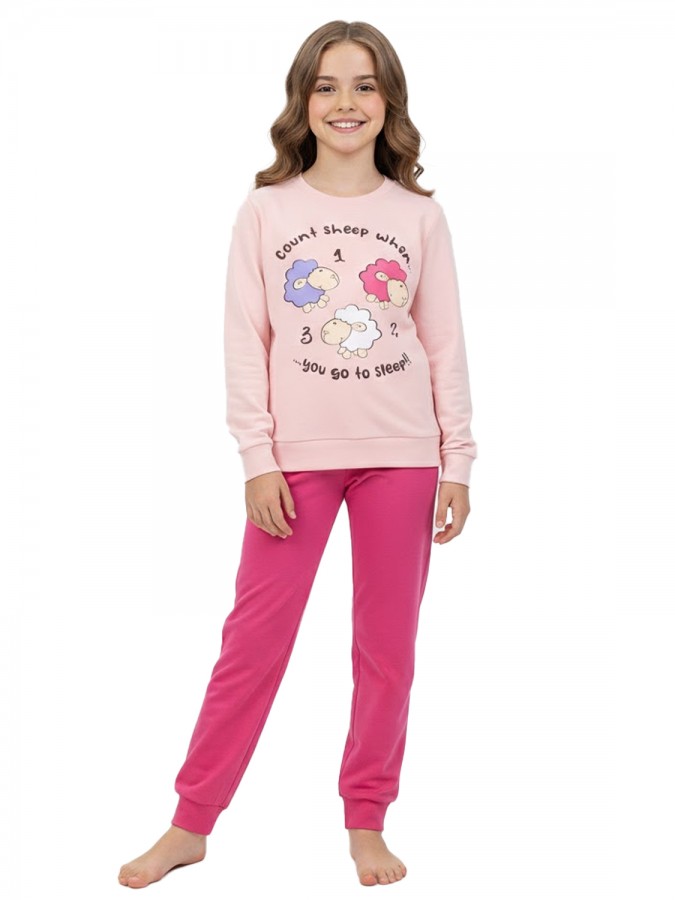 TRAX Εφηβική Πιτζάμα για Κορίτσι 8-16 ετών - 48691 Ροζ