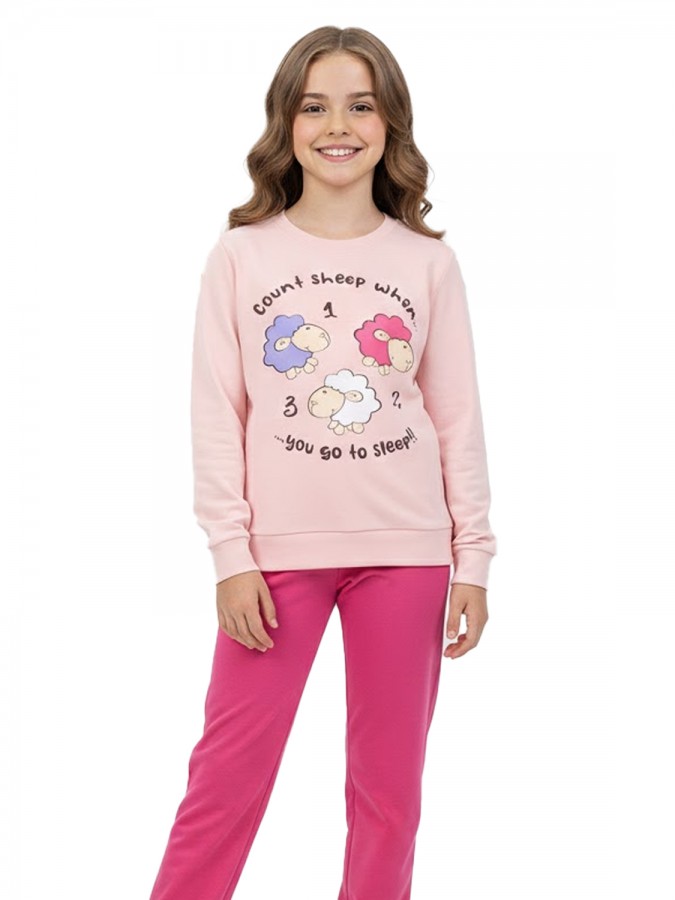 TRAX Εφηβική Πιτζάμα για Κορίτσι 8-16 ετών - 48691 Ροζ