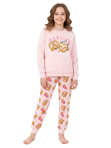 TRAX Εφηβική Πιτζάμα για Κορίτσι 8-16 ετών - 48693 Ροζ