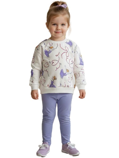 TRAX Παιδική Φόρμα με κολάν για Κορίτσι 1-6 ετών - 48704 Βανίλια