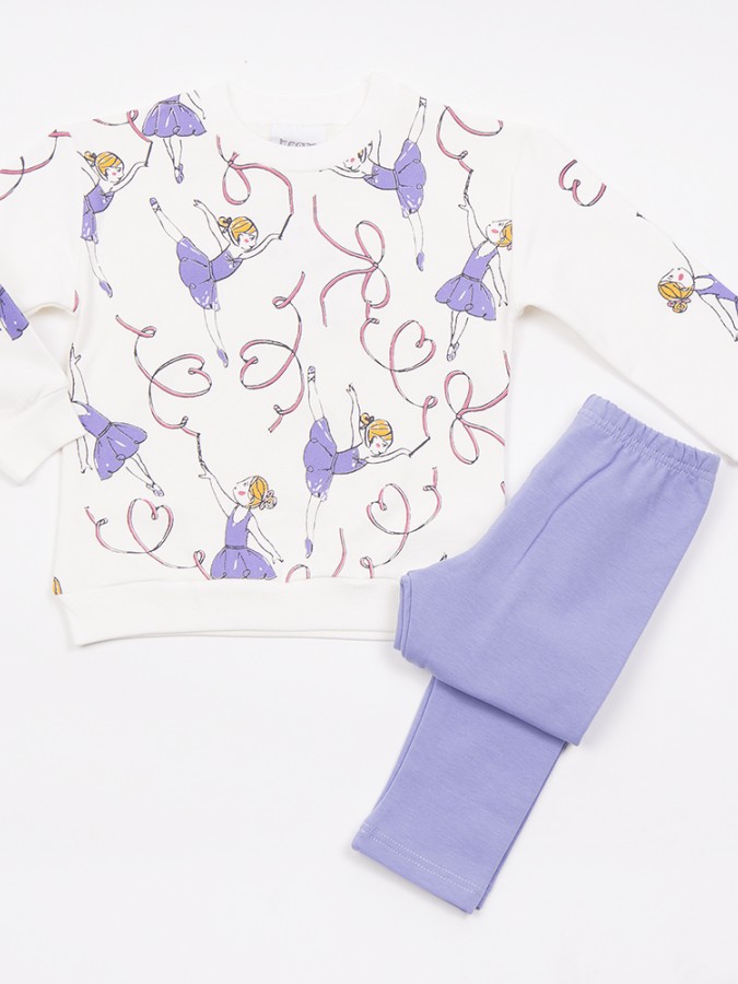 TRAX Παιδική Φόρμα με κολάν για Κορίτσι 1-6 ετών - 48704 Βανίλια TRAX Παιδική Φόρμα με κολάν για Κορίτσι 1-6 ετών - 48704 Βανίλια