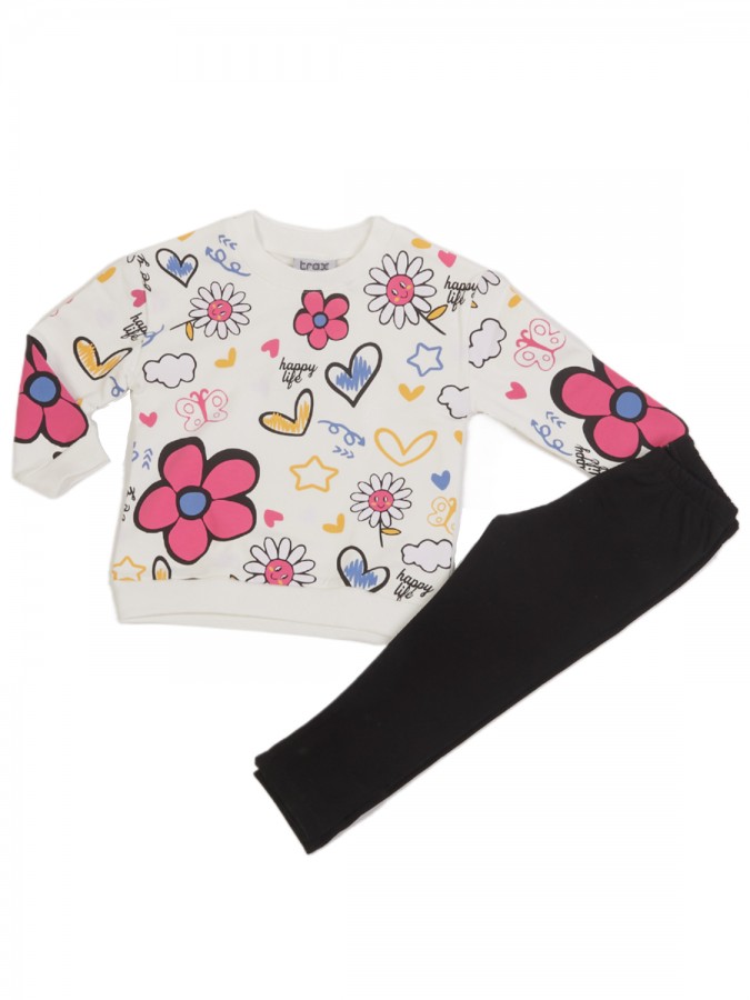 TRAX Παιδική Φόρμα με κολάν για Κορίτσι 1-6 ετών - 48708 Βανίλια TRAX Παιδική Φόρμα με κολάν για Κορίτσι 1-6 ετών - 48708 Βανίλια