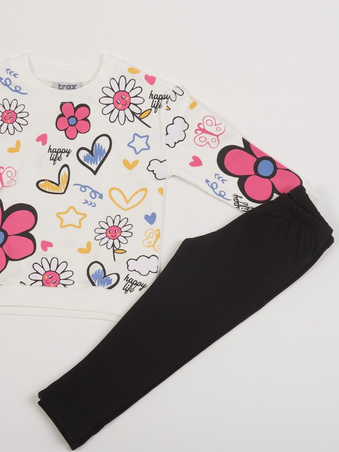 TRAX Παιδική Φόρμα με κολάν για Κορίτσι 1-6 ετών - 48708 Βανίλια TRAX Παιδική Φόρμα με κολάν για Κορίτσι 1-6 ετών - 48708 Βανίλια