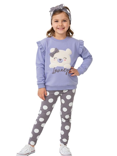 TRAX Παιδική Φόρμα με κολάν για Κορίτσι 1-6 ετών - 48711 Μύρτιλο