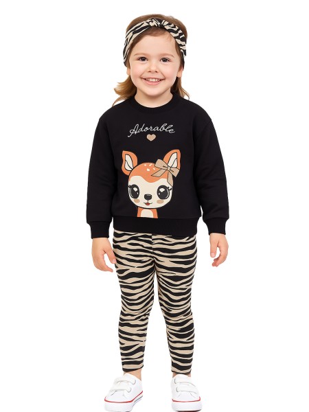 TRAX Παιδική Φόρμα με κολάν για Κορίτσι 1-6 ετών - 48713 Μαύρο