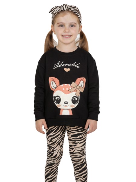 TRAX Παιδική Φόρμα με κολάν για Κορίτσι 1-6 ετών - 48713 Μαύρο TRAX Παιδική Φόρμα με κολάν για Κορίτσι 1-6 ετών - 48713 Μαύρο