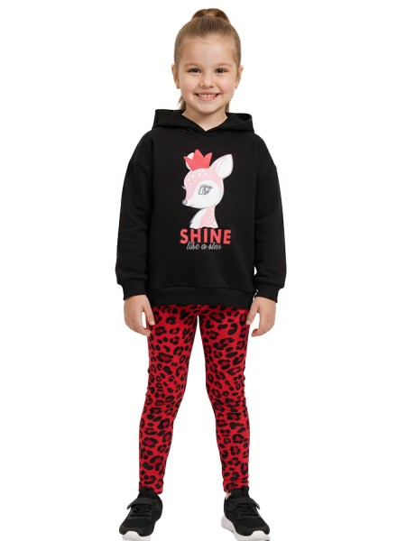 TRAX Παιδική Φόρμα με κολάν για Κορίτσι 1-6 ετών - 48735 Μαύρο