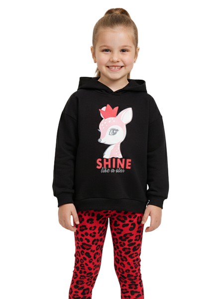 TRAX Παιδική Φόρμα με κολάν για Κορίτσι 1-6 ετών - 48735 Μαύρο TRAX Παιδική Φόρμα με κολάν για Κορίτσι 1-6 ετών - 48735 Μαύρο