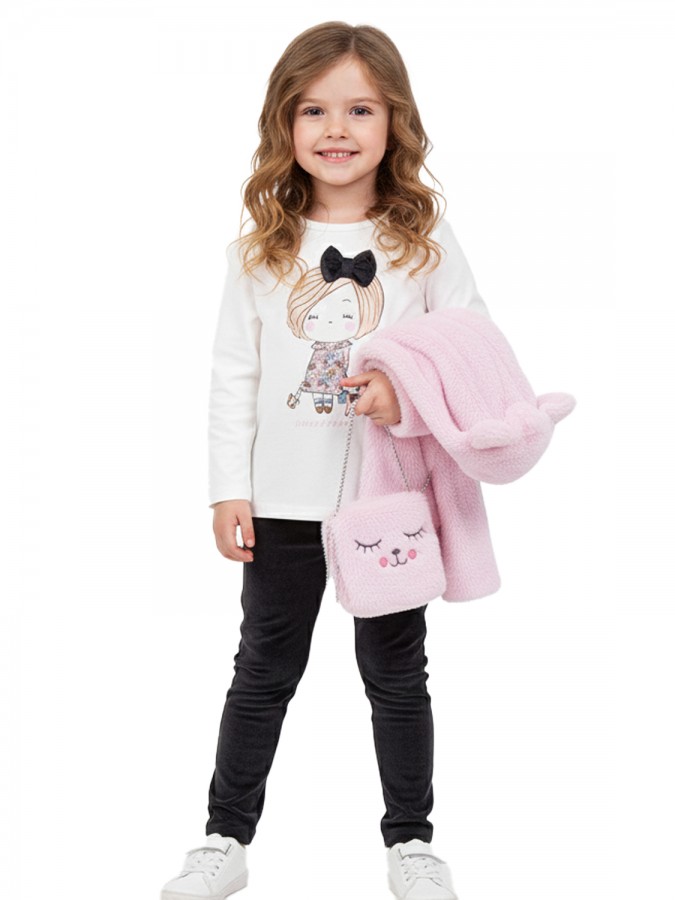 TRAX Παιδικό Σετ 4 Τεμαχίων με κολάν για Κορίτσι 1-6 ετών - 48741 Ροζ TRAX Παιδικό Σετ 4 Τεμαχίων με κολάν για Κορίτσι 1-6 ετών - 48741 Ροζ