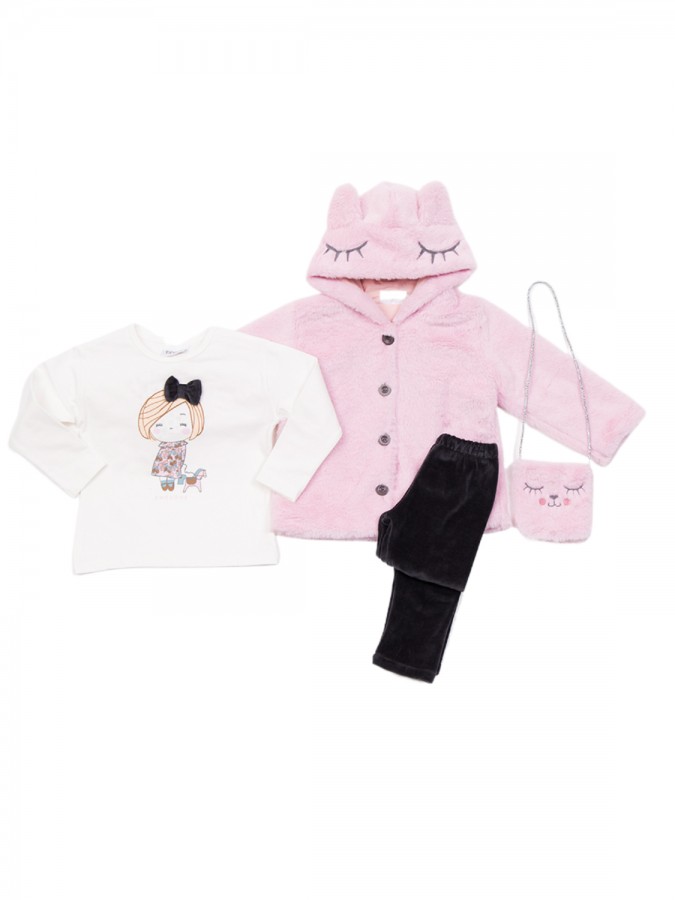 TRAX Παιδικό Σετ 4 Τεμαχίων με κολάν για Κορίτσι 1-6 ετών - 48741 Ροζ TRAX Παιδικό Σετ 4 Τεμαχίων με κολάν για Κορίτσι 1-6 ετών - 48741 Ροζ