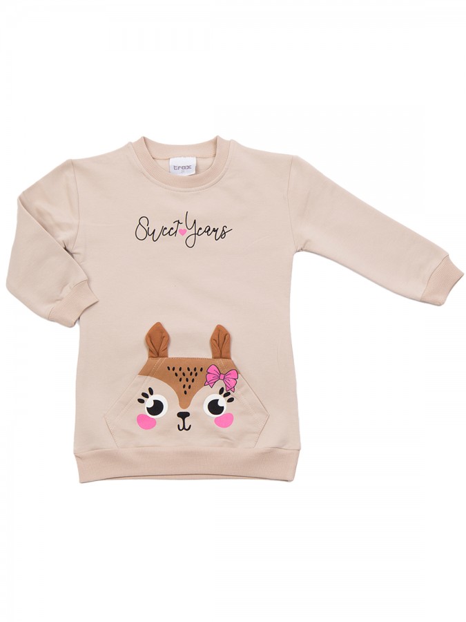 TRAX Παιδικό Φόρεμα για Κορίτσι 1-6 ετών - 48749 Cappuccino