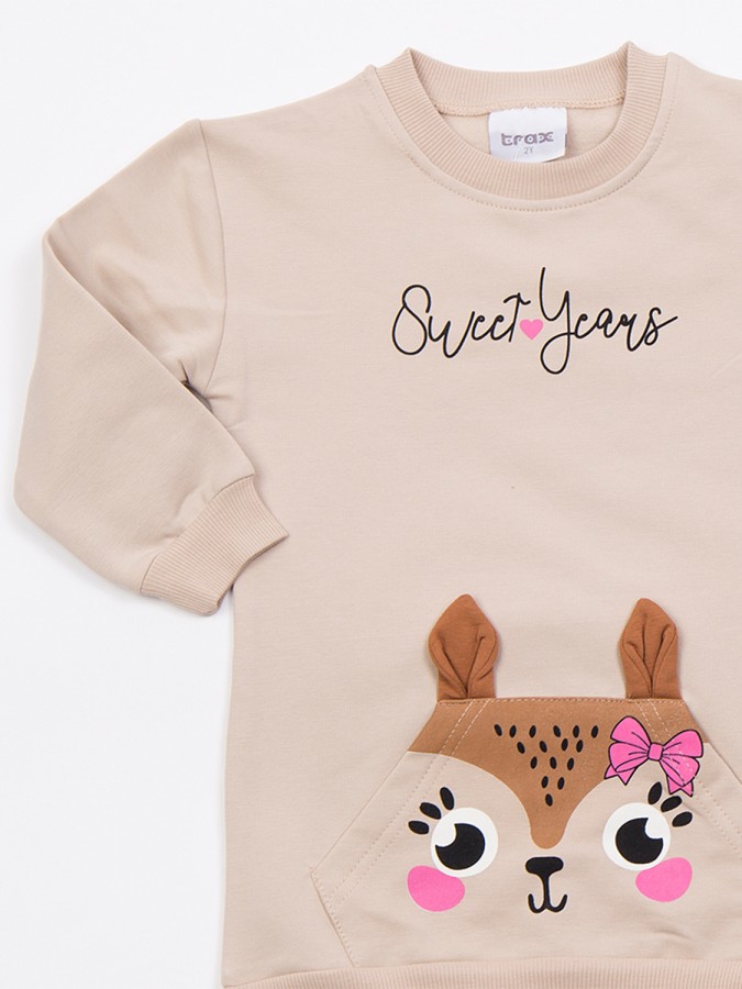 TRAX Παιδικό Φόρεμα για Κορίτσι 1-6 ετών - 48749 Cappuccino