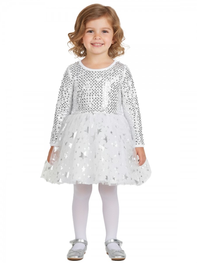 TRAX Παιδικό Φόρεμα με παγετάκια & αστεράκια για Κορίτσι 1-6 ετών - 48753 Βανίλια TRAX Παιδικό Φόρεμα με παγετάκια & αστεράκια για Κορίτσι 1-6 ετών - 48753 Βανίλια
