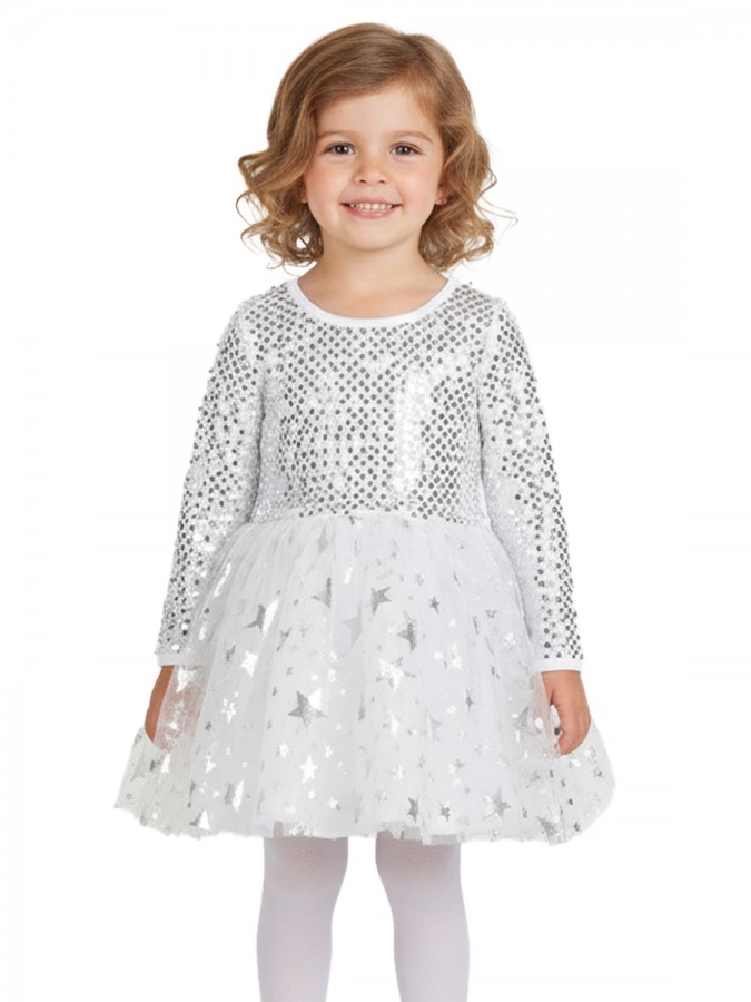 TRAX Παιδικό Φόρεμα με παγετάκια & αστεράκια για Κορίτσι 1-6 ετών - 48753 Βανίλια TRAX Παιδικό Φόρεμα με παγετάκια & αστεράκια για Κορίτσι 1-6 ετών - 48753 Βανίλια