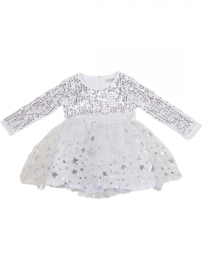 TRAX Παιδικό Φόρεμα με παγετάκια & αστεράκια για Κορίτσι 1-6 ετών - 48753 Βανίλια TRAX Παιδικό Φόρεμα με παγετάκια & αστεράκια για Κορίτσι 1-6 ετών - 48753 Βανίλια