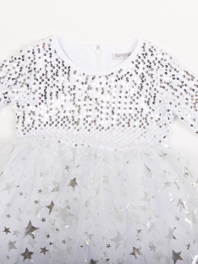 TRAX Παιδικό Φόρεμα με παγετάκια & αστεράκια για Κορίτσι 1-6 ετών - 48753 Βανίλια TRAX Παιδικό Φόρεμα με παγετάκια & αστεράκια για Κορίτσι 1-6 ετών - 48753 Βανίλια
