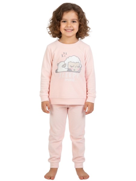 TRAX Παιδική Πιτζάμα Βελουτέ για Κορίτσι 1-6 ετών - 48796 Ροζ