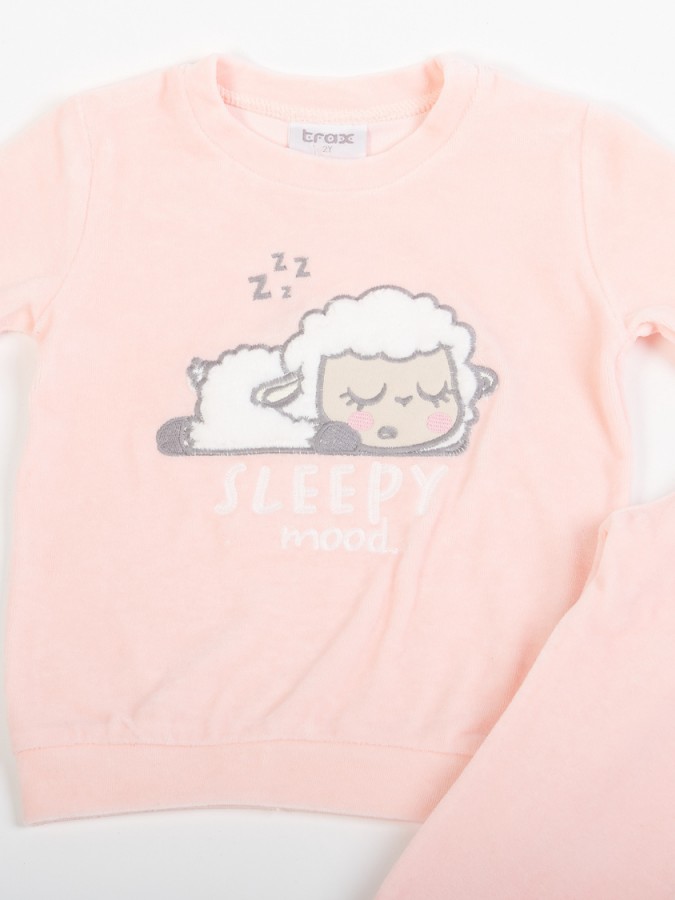 TRAX Παιδική Πιτζάμα Βελουτέ για Κορίτσι 1-6 ετών - 48796 Ροζ TRAX Παιδική Πιτζάμα Βελουτέ για Κορίτσι 1-6 ετών - 48796 Ροζ