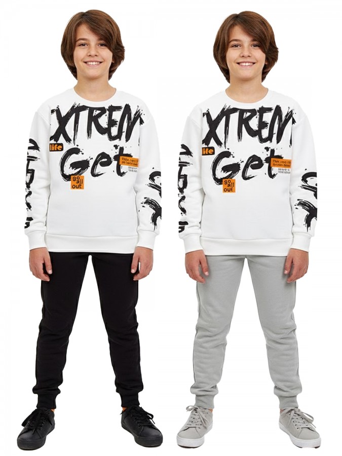 TRAX Εφηβική Φόρμα με 2 παντελόνια για Αγόρι 6-16 ετών - 48858 Εκρού TRAX Εφηβική Φόρμα με 2 παντελόνια για Αγόρι 6-16 ετών - 48858 Εκρού