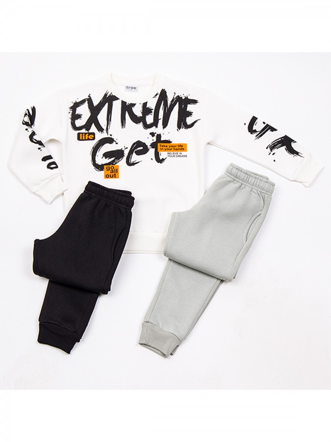 TRAX Εφηβική Φόρμα με 2 παντελόνια για Αγόρι 6-16 ετών - 48858 Εκρού TRAX Εφηβική Φόρμα με 2 παντελόνια για Αγόρι 6-16 ετών - 48858 Εκρού