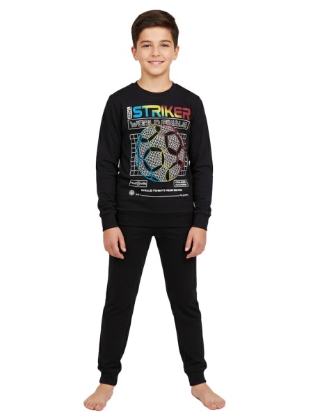 TRAX Παιδική Πυτζάμα Χειμωνιάτικη για αγόρι 6-16 ετών STRIKER #48891 Μαύρο TRAX Παιδική Πυτζάμα Χειμωνιάτικη για αγόρι 6-16 ετών STRIKER #48891 Μαύρο