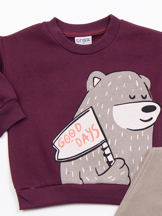 TRAX Παιδική Φόρμα για αγόρια 1-6 ετών #48912 Μπορντό