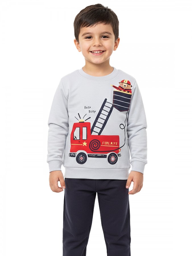 TRAX Bebe Πυτζάμα Χειμωνιάτικη για αγόρι 1-6 ετών #48991 Γκρι TRAX Bebe Πυτζάμα Χειμωνιάτικη για αγόρι 1-6 ετών #48991 Γκρι