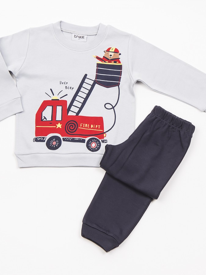 TRAX Bebe Πυτζάμα Χειμωνιάτικη για αγόρι 1-6 ετών #48991 Γκρι TRAX Bebe Πυτζάμα Χειμωνιάτικη για αγόρι 1-6 ετών #48991 Γκρι