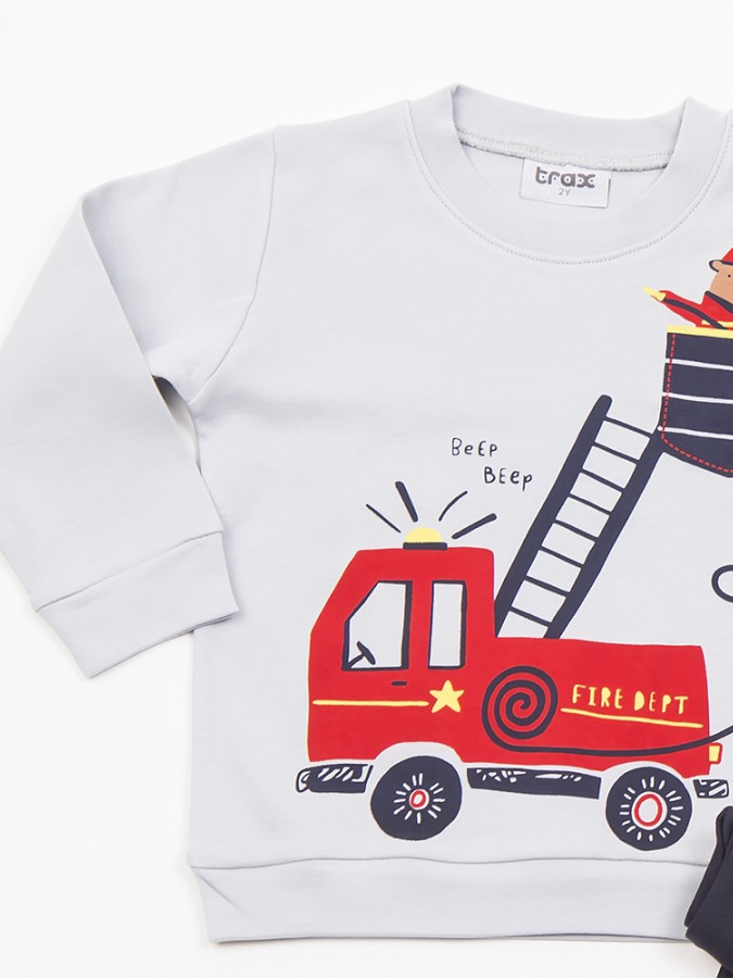 TRAX Bebe Πυτζάμα Χειμωνιάτικη για αγόρι 1-6 ετών #48991 Γκρι TRAX Bebe Πυτζάμα Χειμωνιάτικη για αγόρι 1-6 ετών #48991 Γκρι