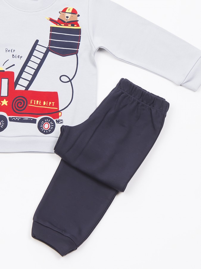 TRAX Bebe Πυτζάμα Χειμωνιάτικη για αγόρι 1-6 ετών #48991 Γκρι TRAX Bebe Πυτζάμα Χειμωνιάτικη για αγόρι 1-6 ετών #48991 Γκρι